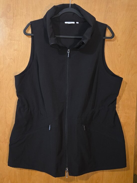 Chico's Jackets & Blazers - Chico's Women Black Two-way Zip Funnel Neck Active Vest Size 18 Athleisure